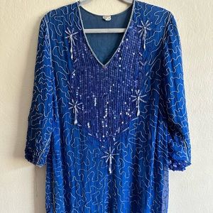 Blue Beaded Dress